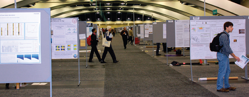 This sprawling “sea of posters” is a hallmark of the AGU meeting. Photo by Lois Smith.
