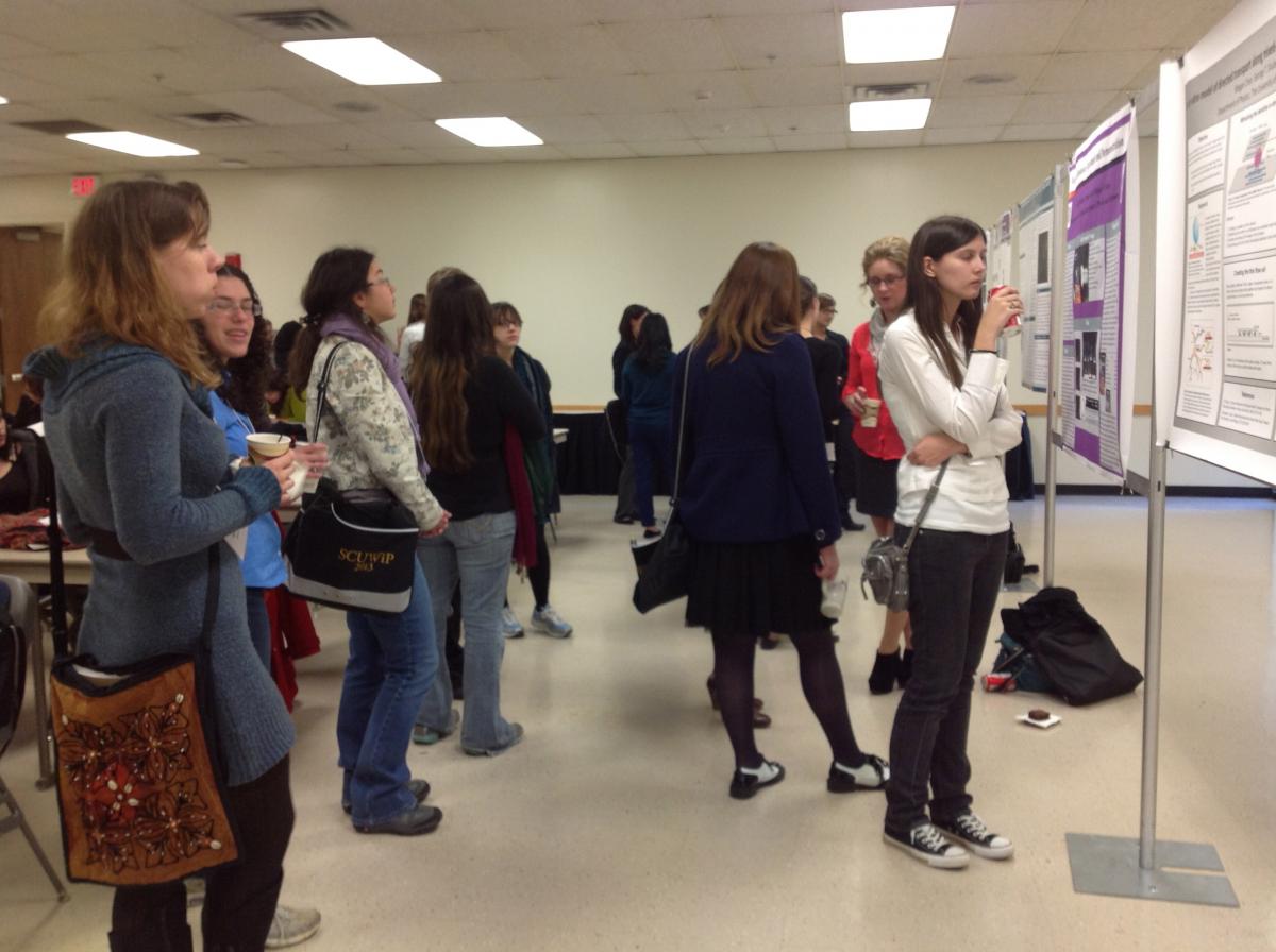 The poster session at SCUWiP 2013. Photo by Rikki Garner