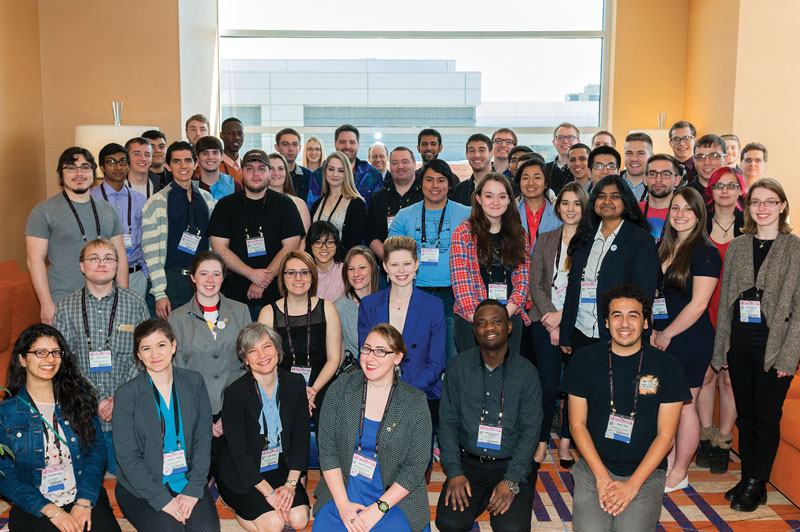 Undergraduates at a Future of Physics Days event at the 2015 APS April Meeting. Photo courtesy of the American Physical Society.