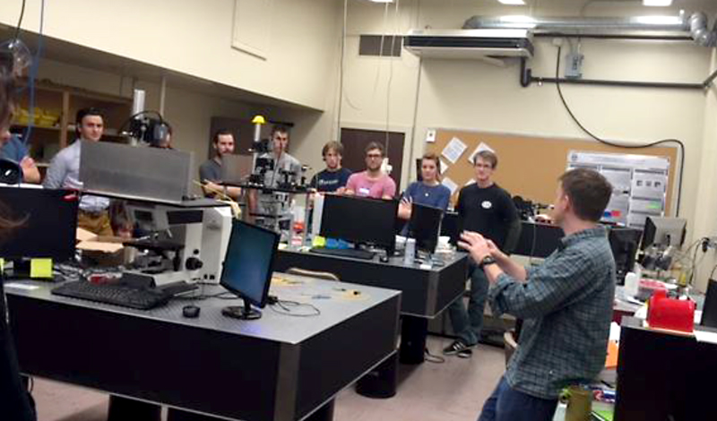 Dr. Chris Mann giving a tour of the NAU Optical Metrology Lab