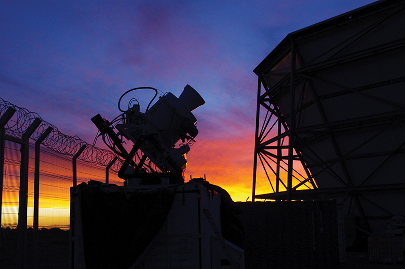 The Atacama B-Mode Search (ABS) telescope at sunset. Photo courtesy of Sara Simon.