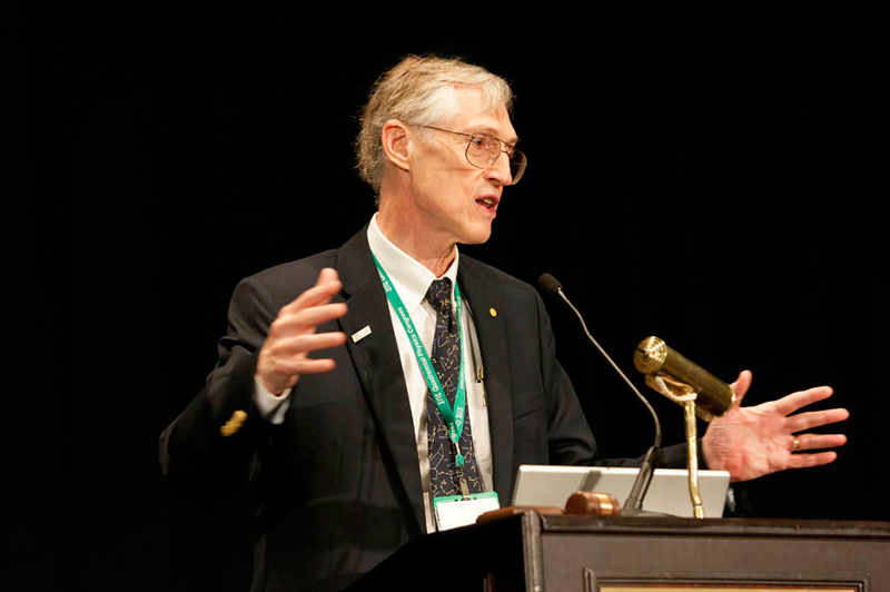 Dr. John Mather delivers his plenary talk, &quot;The James Webb Space Telescope—Science Opportunities and Mission Progress,&quot; at the 2012 Quadrennial Physics Congress, November 9, 2012.