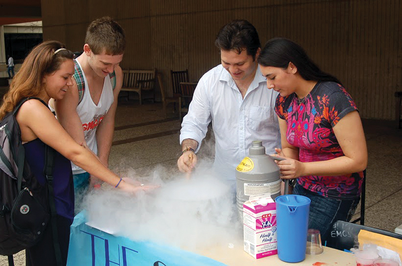 Liquid nitrogen ice cream and dry ice drinks make for a great chapter fundraiser at the University of Texas at San Antonio. Photo courtesy of UTSA.
