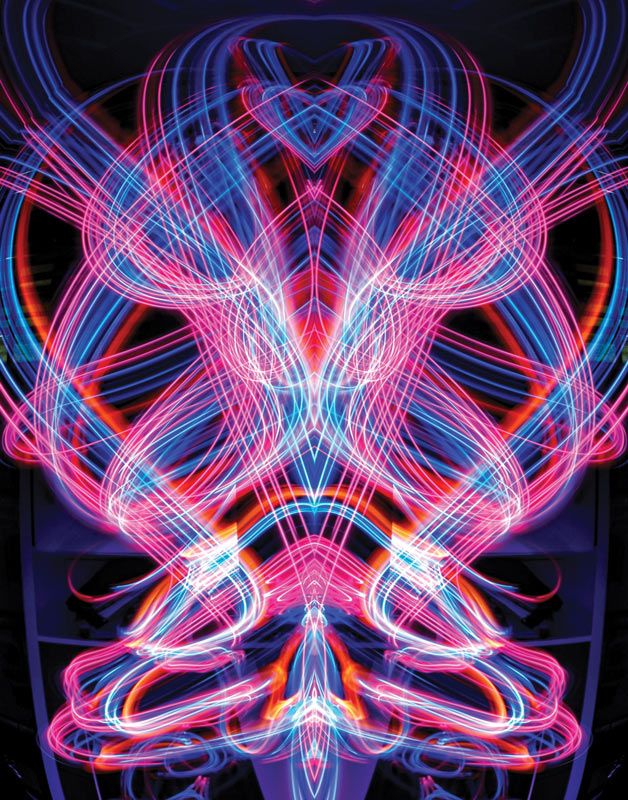 &quot;Light Painting Can Be Fun,&quot; by William Cho. Created using blue, orange, and violet cellophane wrapped around a flashlight during a 30-second exposure. Made available under an Attribution-NonCommercial-ShareAlike 2.0 Generic license.