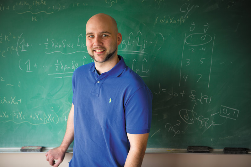 Sean Bearden is now at the University of California, San Diego, studying condensed matter experimental physics with physicist Dmitri Basov. Photo by Douglas Levere.