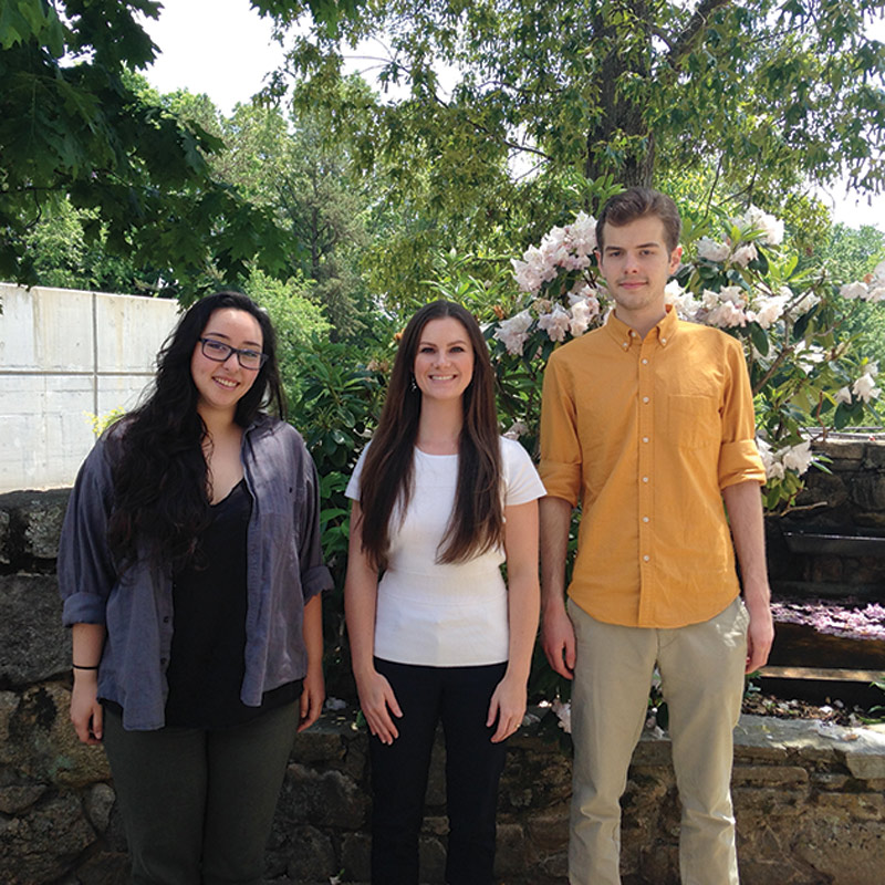 Wren Gregory (middle) built the new website with the help of Dylan Cromer (right) and Natalie Kamitsuka (left). Photo courtesy of Wren Gregory.