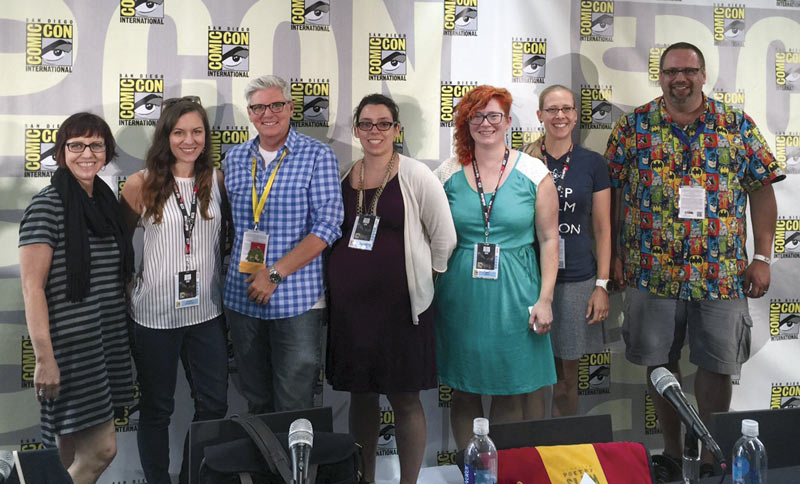 Becky Thompson, second from right, with fellow panelists at San Diego Comic-Con. Image courtesy of Becky Thompson.