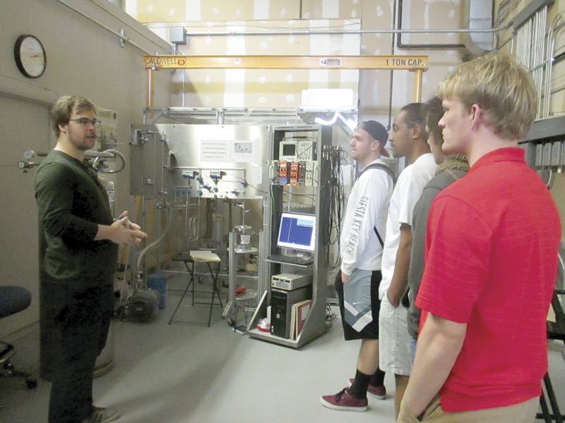 SPSers take a tour of SDSM&amp;T's particle astrophysics  research center.