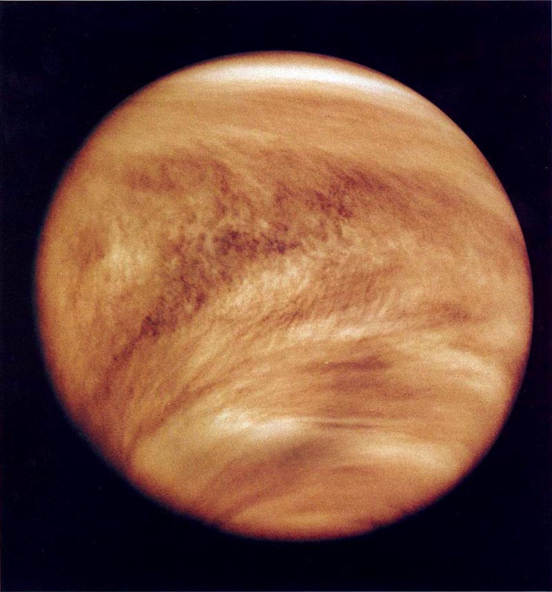  NASA.Venus is the namesake of the ancient Roman goddess of love and beauty. This ultraviolet image of the could-covered planet was taken by the Pioneer Venus Orbiter in 1979. Credit - NASA