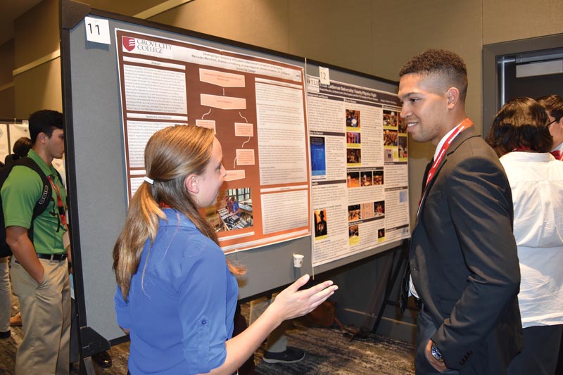 Poster presentations gave students a chance to talk shop with mentors and colleagues. 