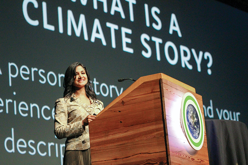Jothsna Harris leads a storytelling workshop at a recent Climate Reality Leadership Training. Photo courtesy of Climate Generation.
