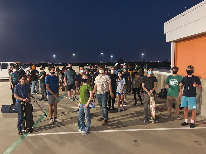Students gather during a fall star party cohosted by the UTD SPS chapter, GSP, and the Astronomy Club. Photo courtesy of Brandon Sike