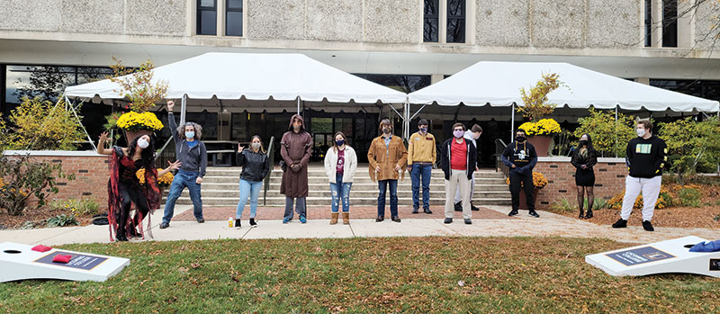 Lycoming College SPS members enjoy socializing outside of class at the 2020 fall picnic. Photos courtesy of the chapter.