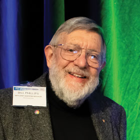 William D. Phillips received the 1997 Nobel Prize in Physics for developing methods to cool and trap atoms with laser light. He’s a great friend of SPS and is shown here at the 2019 Physics Congress. Photo courtesy of SPS National.