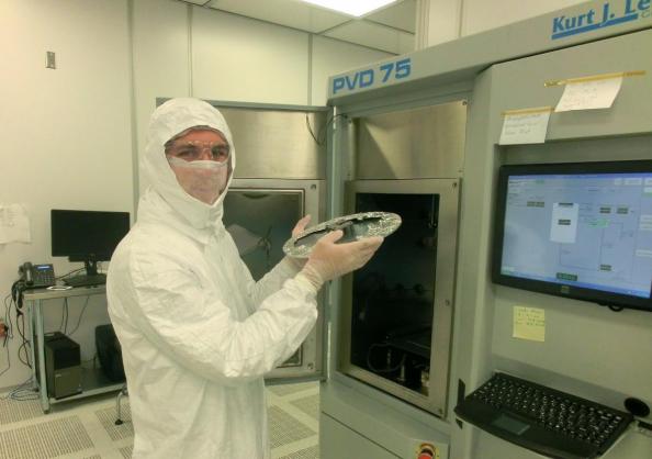 Michael Welter working in a clean room.
