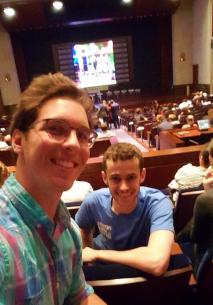 Michael Welter and Nathan Foster attending the Live Town Hall titled &quot;CEOs vs. WORKERS&quot; hosted by Senator Bernie Sanders.
