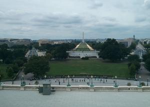 A view from the backside of the Capitol building.