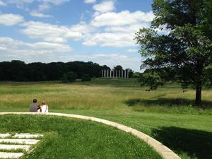 The &quot;plains&quot; with the columns from the old Capital building at the other end of the field!