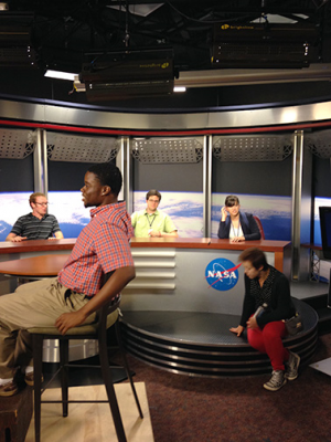  Inside the NASA-Goddard &quot;newsroom.&quot;