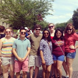 Some of the 2015 interns at the Memorial Day Parade!