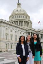 Congressional Interns Rohni Awasthi, Monical Pinal, and Sarah Monk at The Capitol Building