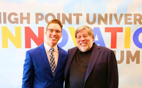 Michael Welter posing with Apple co-founder Steve Wozniak.