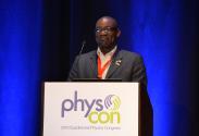 Sigma Pi Sigma president, Willie S. Rockward introduced many of the speakers at PhysCon 2016. Photo by Matt Payne