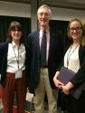 Author Becca Bissell, Dr. John C. Mather of NASA, and Amy Chavis following an inspiring talk by Dr. Mather.
