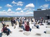 Enjoying sunshine and a view atop the Science II Building