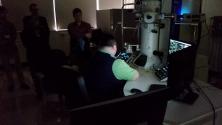 Students during the lab tour visited the high-resolution transmission electron microscope (TEM) with the guidance of Prof. Ronald Tackett (Kettering University Physics).