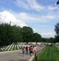A flock of SPS interns are making their way through Arlington National Cemetery.