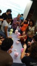 Summer Institute teachers making polyurethane foam