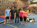 We met a new friend, Bernice (standing to the far right), at the climbing gym!