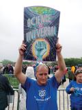 An APS member demonstrates his love for science during the Washington, DC March. Photo courtesy of the American Physical Society.