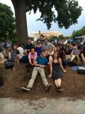 Just some nerds at a jazz concert in a park