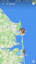 My family all at Dewey Beach without me via snapmaps (also my friend Laura's bitmoji in Bethany Beach)