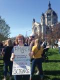 Contributing writer, Kendra Redmond, shows her support for science at the Minnesota March for Science. Photo courtesy of Kendra Redmond.